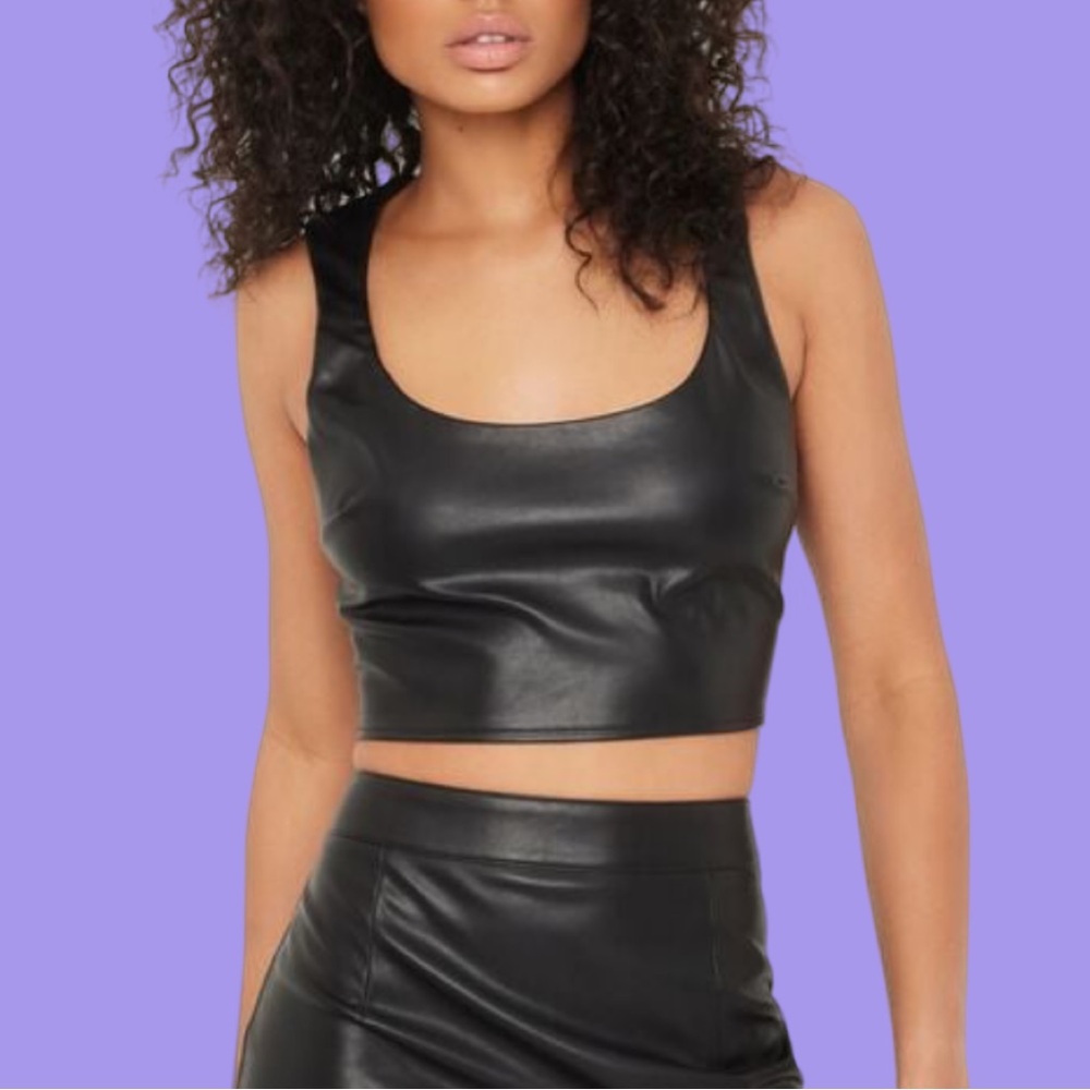 5/25$ Faux leather cropped top | Garage